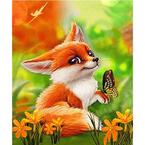 NEW Full Square/Round Drill 5D DIY Diamond Painting Animal fox Embroidery Cross Stitch Mosaic Home Decor Gift Wedding decoration
