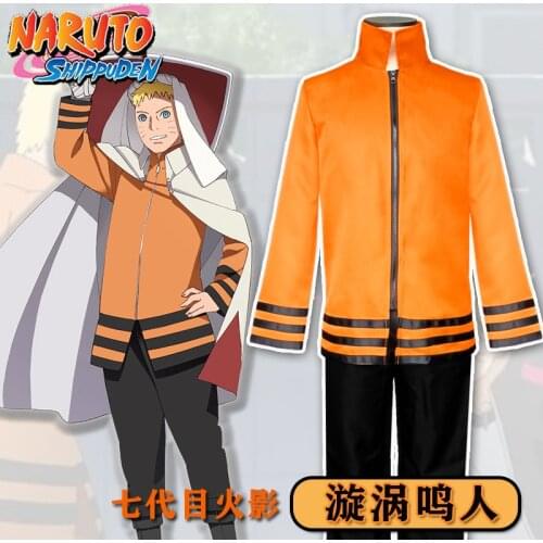 NARUTO Anime Cosplay Uzumaki Naruto Costume For Boys Man Orange Coat Jacket Halloween Performance Show