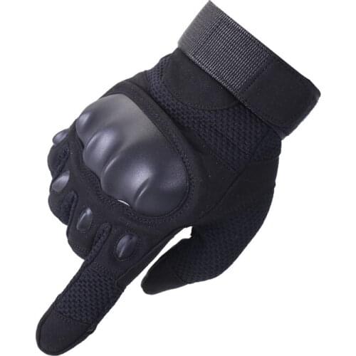 Army Military Hard Knuckle Tactical Combat Gloves Motorcycle Motorbike ATV Riding Full Finger Gloves for Men black color
