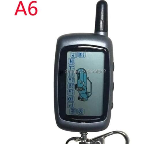 10PCS/lot A6 2-way LCD Remote Controller Key Fob for Russian Version Vehicle Security Two way Car Alarm System Twage Starline A6
