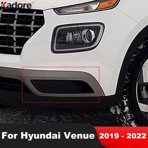 For Hyundai Venue 2019 2020 ABS Chrome Front Fog light Lamp Cover Trim Foglight Frame Trims Sticker Car Styling Accessories