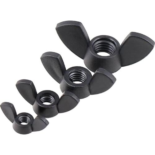 Wing Nuts Nylon Thumb Butterfly Nut Hand Twist Black M3 M4 M5 M6 M8 M10 M12