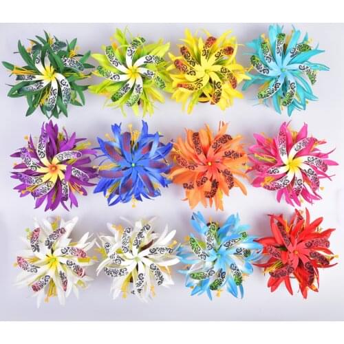 MIXED COLOR Free Shipping 50pcs/Lot HC00042 14Color Foam Tiare W Spider Lily Hair Claw Women Accessories Hawaii Tropical Flower