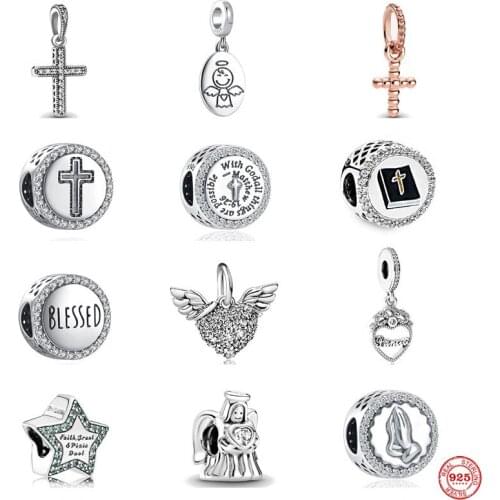 New Europe Pendant Dangle Angel Charm Bead Fit Pandora Original Accessories Sterling Silver 925 Bracelet For Women Jewelry Gift