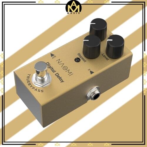 NAOMI Electric Guitar Digital Delay Pedal Time/Level/Repeat Knob DC 9V True Bypass Mini Single Type Effect Pedal