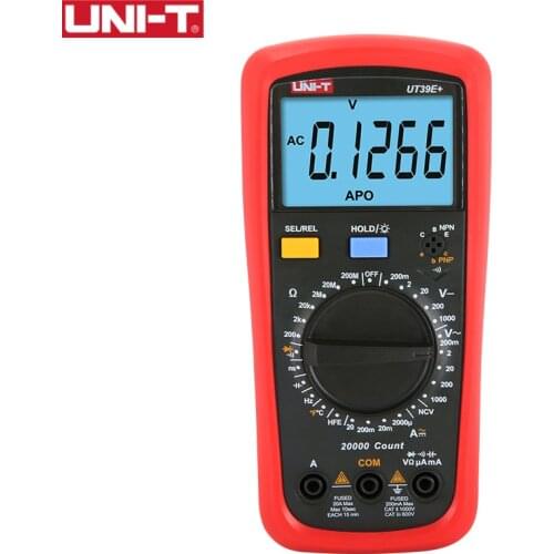 UNI-T UT39E+ 1000V 20A Digital Multimeter DC AC Voltage Current Tester hFE Diode Temperature Conductance Measure Auto Power Off