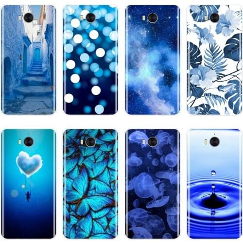 For Huawei Y3 Y5 Y6 Y7 2017 II Pro Case Silicone Blue Heart Soft Back Cover For Huawei Y5 Y6 Y7 Prime 2018 Y9 2019 Phone Case