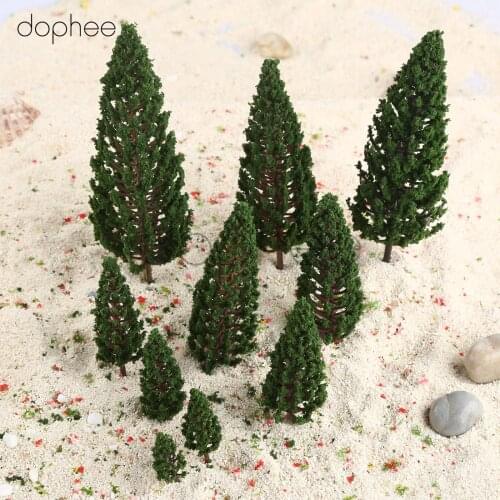 Dophee 10 Size Model Trees Train Set Scenery Landscape Model Pyramidal Trees Scale 1/50-1/400 Miniatures Trees
