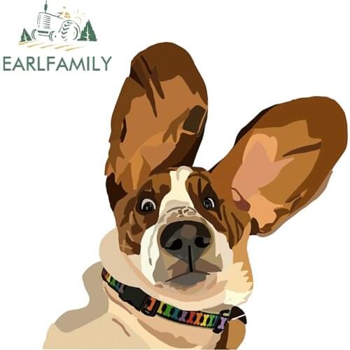 EARLFAMILY 13cm x 12.8cm For Basset Hound Car Stickers Fine Decal Repair Personality Waterproof Graffiti For JDM SUV RV