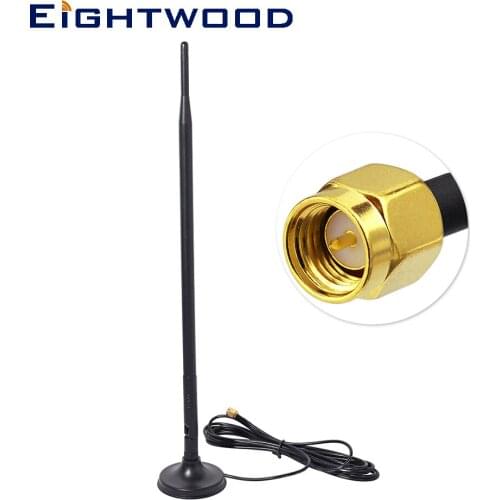Eightwood 4G LTE Antenna SMA Male 12DBi Magnetic Base GSM UMTS HSPA CDMA Cellular for Huawei USB Modems Routers Devices Hotspot