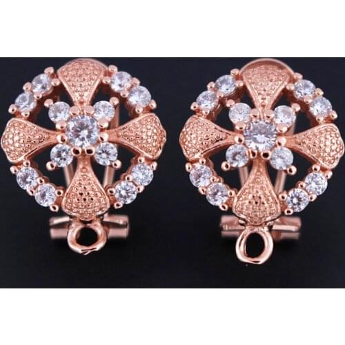 Creative Earrings Connector Linkers Micro Pave Cubic Zirconia CZ Filigree Base For DIY Drop Earrings Making Jewelry Accessories