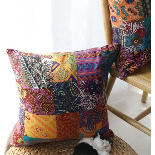 Retro Bohemian Lightweight Double-Sided Printed Cotton Cushion Cover Middle Eastern Ethnic Pattern Pillowcase By Sofa Decoration