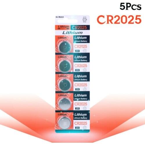 5pcs/pack CR2025 3V Lithium Coin Cells Button Battery BR2025 DL2025 KCR2025 2025 L12 EE6226