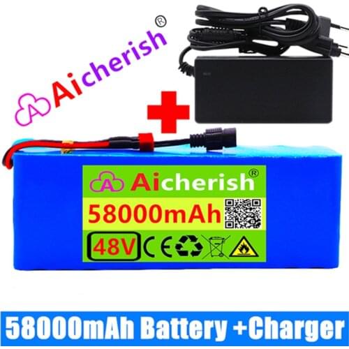 48V Lithium Ion Battery Lithium Ion Battery Pack 48V 58ah 1000w 13S3P Scooter Electric Bicycle Battery Bateria 48v 21 - 30ah 2kg