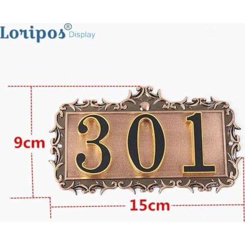 Metal Door Number Plate Customized Letter Door Number Figure Digit Plate Room Hotel Digital Sign Board Wall Mounted Number