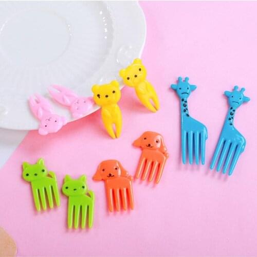 Mini Cartoon Animal Farm Fruit Fork Children Snack Cake Dessert Food Fruit Toothpick Lunch Lunch Box Accessories PartyDecoration