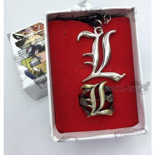 Fashion jewelry Death Note logo Pendant Necklace with Box for Men women boys Gift
