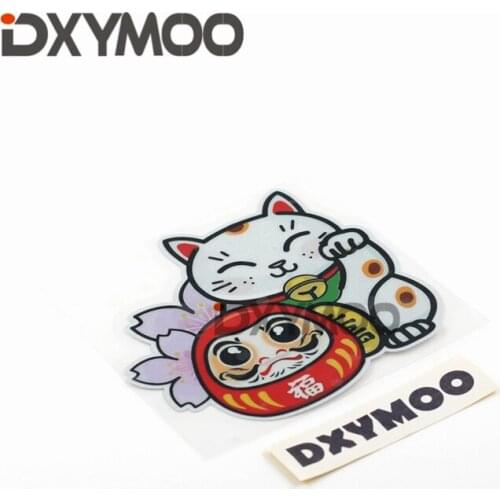 Cartoon lucky cart interesting fashion motorcycle stickers Japan car window reflective decals for Bodhidharma