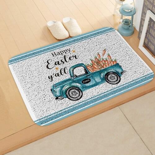 Easter Day Decoration Door Mat Anti-slip Bottom Indoor Outdoor Carpet