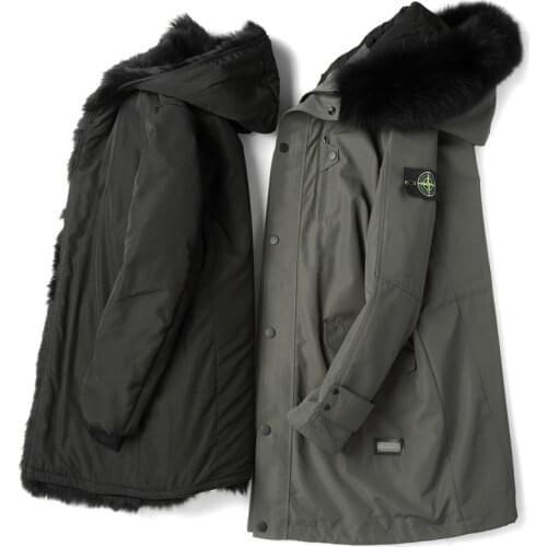 Real Coat Men Winter Parka Long Jacket Raccoon Fur Collar Plus Size Mens Mink Jackets parkas hombre 2020 P18PK34