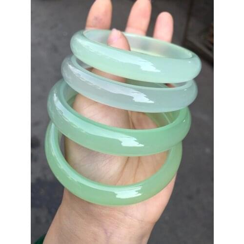 Koraba Natural Green Chalcedony Bracelet Bangle Jewelry Gift for Woman