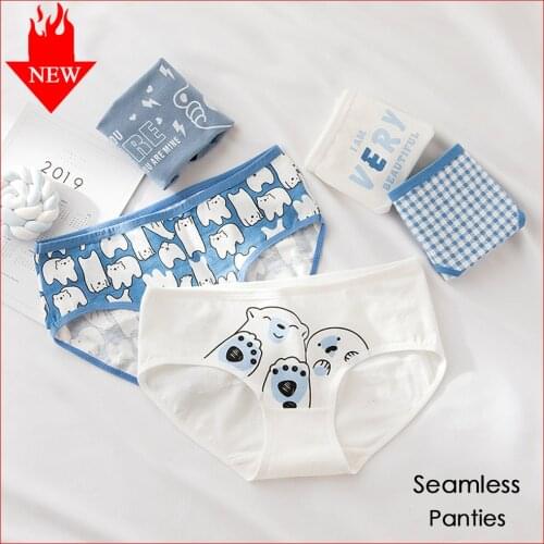 VDOGRIR 2020 New Sexy Women Cotton Panties Underwear Womens Seamelss Print Briefs Soft Girl Lady Cute Lingerie Woman Intimates