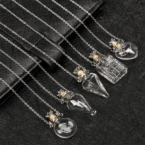 1PC Glass Memorial Urn Cremation Pendant Necklace Ash Case Holder Keepsake Necklace Memorial Jewelry Urn Necklace For Ash