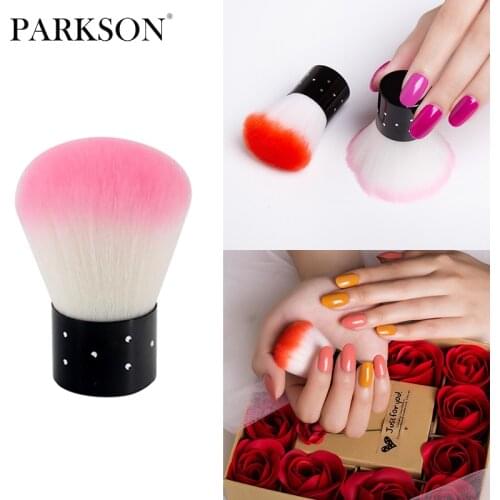 Parkson Nail Art Brush Soft Clean Dust Powder Red Pink Mushroom Shape Powder Remover Brush Make Up Brushes Women Cosmetics Tool