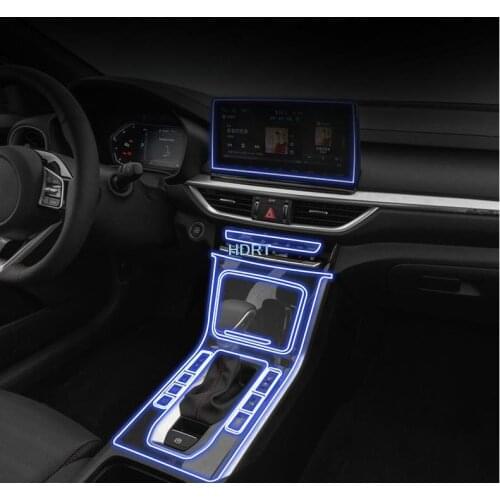 For Kia K3 2019 2020 2021 Car Interior Center Console Transparent TPU Protective Film Anti-scratch Repair Film Accessories