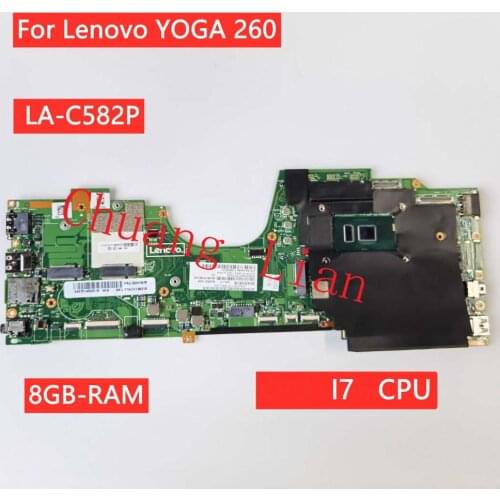 For Lenovo YOGA 260 Laptop motherboard KEFU LA-C582P with I7 CPU 8GB-RAM original mainboard 100% Fully Tested