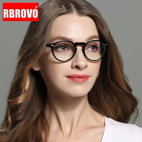 RBROVO Luxury Brand Glasses Women Designer Retro Glasses Frame Women Round Eyeglasses for Women/Men Lentes De Lectura Hombre