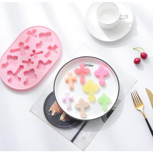 Vintage silicone cross mold Baking Epoxy Mould Chocolate Fudge Ice Cube Mold Pendant pendant with holes Fondant cookie mold
