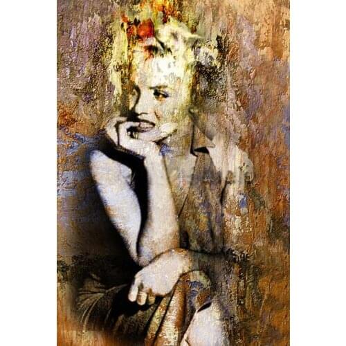 Modern abstract hand-draw Art Oil Painting Marilyn Monroe large canvas(no frame)