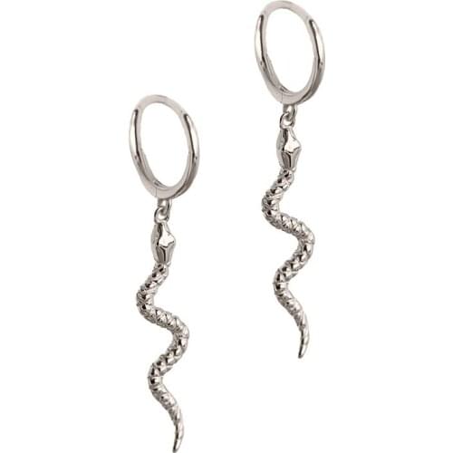 DARK DIAMOND-snake hoop in 925 sterling silver or 18K gold plated