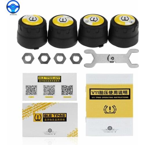 TPMS Bluetooth 4.0/5.0 universal external tyre pressure sensor support Android & IOS phone Wireless 4 external Sensors With APP