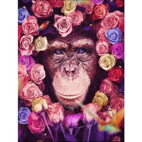 Flower Animals Printed Fabric 11CT Cross Stitch DIY Embroidery Full Kit DMC Threads Craft Hobby Sewing Knitting Floss Counted