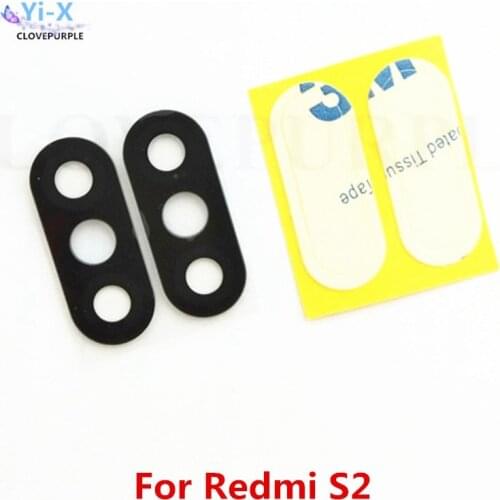 2pcs/lot Rear Back Camera Glass Lens for For Xiaomi Redmi S2 lens For Mi Redmi S2 with sticker