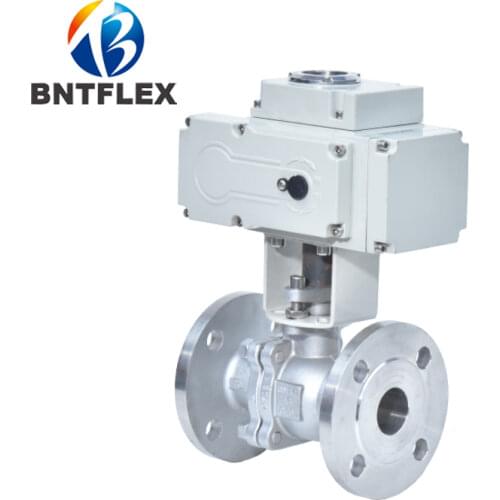 220V Electric high temperature cast steel flange ball valve Q941F normal temperature and pressure cut off flow adjustment valve