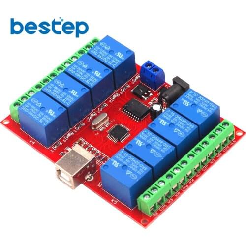5V 8 Channel USB Relay Control Switch Programmable Computer Control For Smart Home PC Intelligent Controller