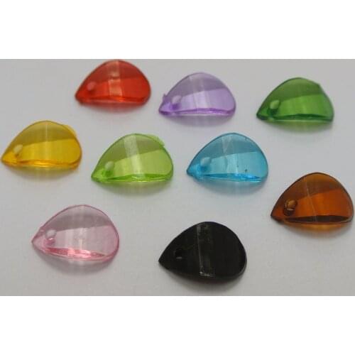 500 Mixed Color Transparent Acrylic Flower Petal Charm Pendants 13X9mm Jewelry Accessories