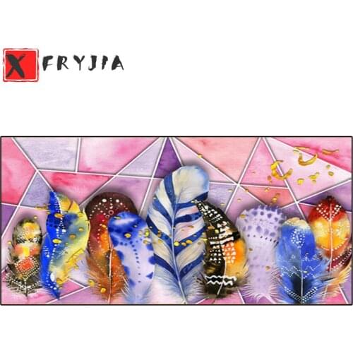 Abstract Colorful Feather 5d diy diamond painting full drill square round diamond mosaic embroidery cross stitch large size