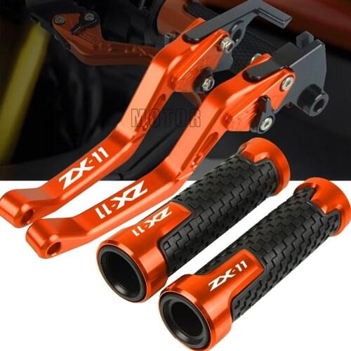 Motorcycle Aluminum Extendable Brake Clutch Levers Handlebar Hand Grips For Kawasaki ZX1100 ZX11 1990-2001 1997 1998 1999 2000