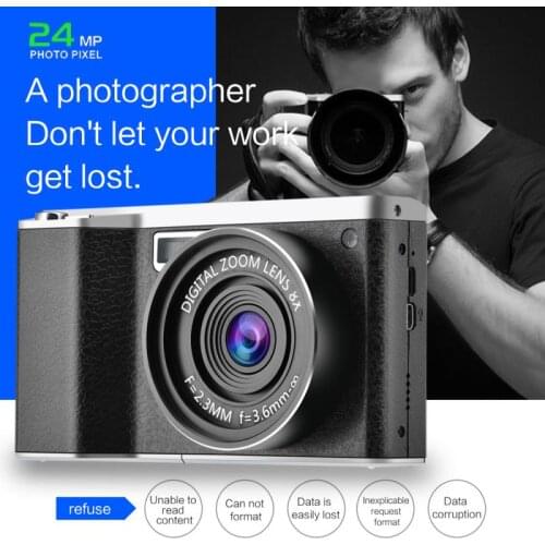 4.0 Inch 1080P HD 24MP Digital Camera Touch Screen 8X Digital Zoom Touch LCD Camcorder With Wide-angle Lens Photo Camera