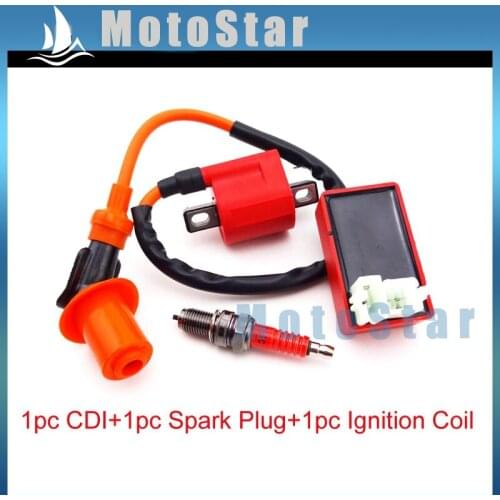 Racing Ignition Coil + 6 Pin AC CDI Box + Spark Plug D8TC For CG 125cc 150cc 200c 250cc Chinese ATV Quad Pit Dirt Bike