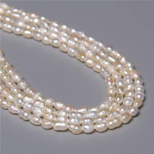 Natural Freshwater Pearl Beads Rice shape Loose isolation Beads For jewelry making DIY necklace bracelet accessories 2.8-3mm