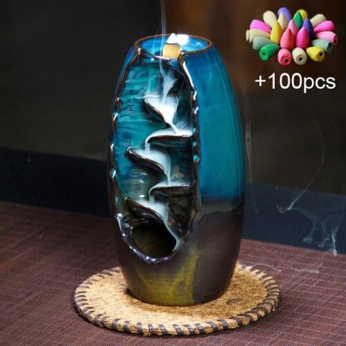 Incense Cones Mixed Backflow Incense Cones,Incense Holder With 10Cones , Incense Burner