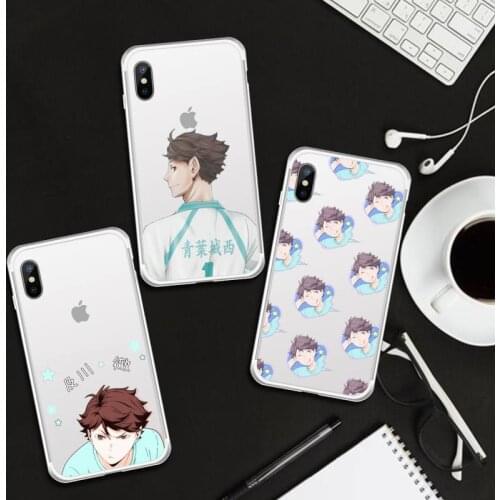 Anime Haikyuu Oikawa fashion capa coque Phone Case Transparent for iPhone 6 7 8 11 12 s mini pro X XS XR MAX Plus