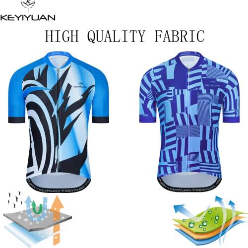 KEYIYUAN Cycling Jersey Men 2021 New Style Bicycle Clothing Tops Summer Breathable Short Sleeve Cycle Wear Camisa MTB Masculina