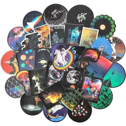 10/30/50pcs/pack Outer space UFO Astronaut Alien Stickers For Skateboard Helmet Box Bicycle Computer Notebook Car Childrens Toy