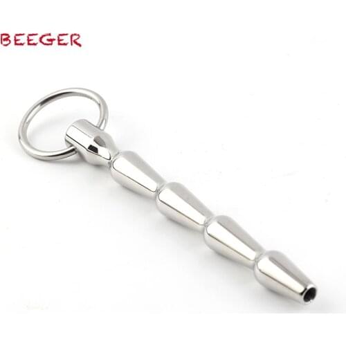 BEEGER TX4 Surgical Steel Penis Plug With Glans Ring With 4 Delicious Tiers To Excite The Urethra To Orgasm